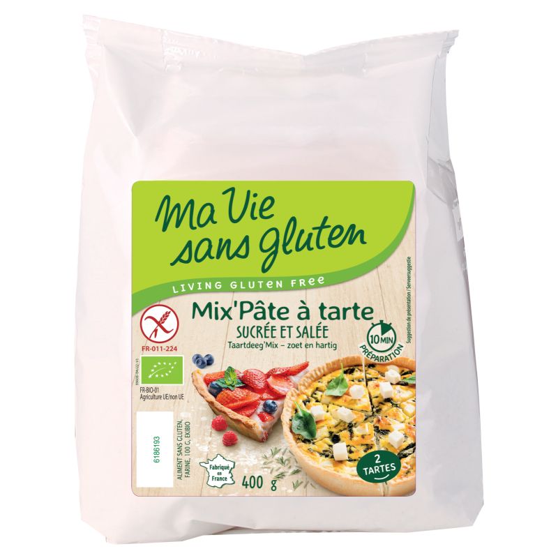 Mix pate a tarte a la farine de lentille verte 400g Ma Vie Sans Gluten  dans votre magasin bio en ligne Etiketbio.eu