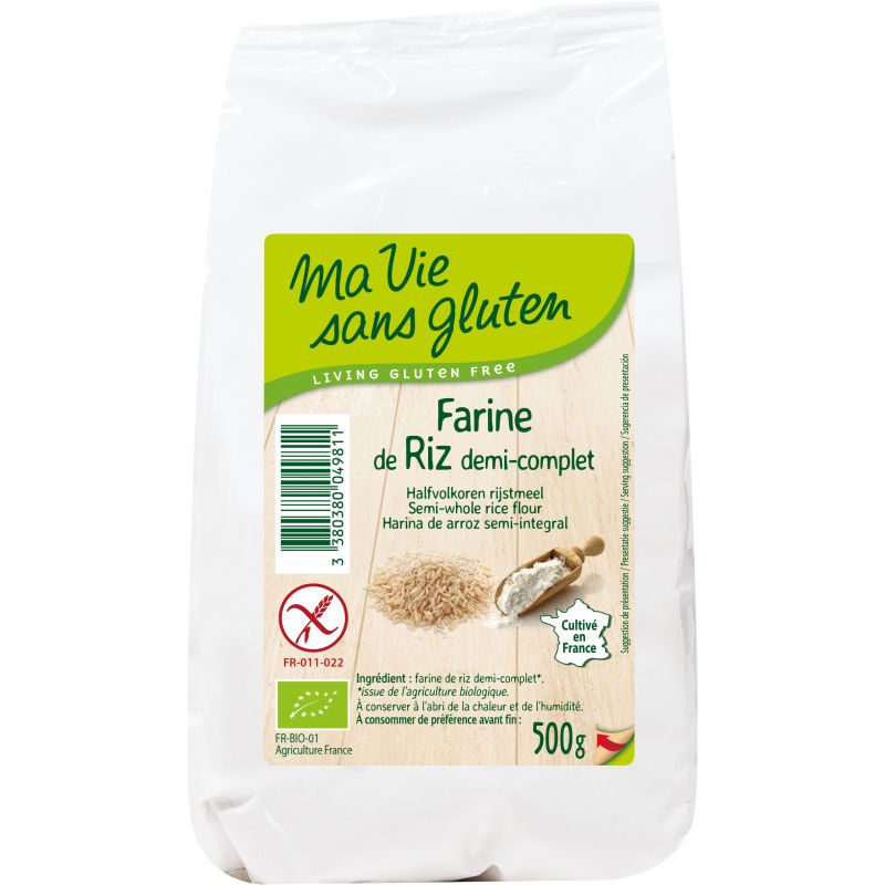 FARINE RIZ 1/2 COMPLET 500G MA VIE SANS GLUTEN dans votre magasin bio en ligne Etiketbio.eu FARINE RIZ 1/2 COMPLET 500G MA VIE SANS GLUTEN dans votre magasin bio en ligne Etiketbio.eu