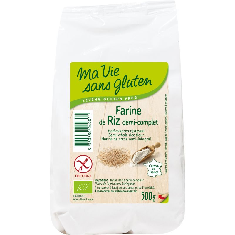 FARINE RIZ 1/2 COMPLET 500G | MA VIE SANS GLUTEN | Acheter sur Etik...