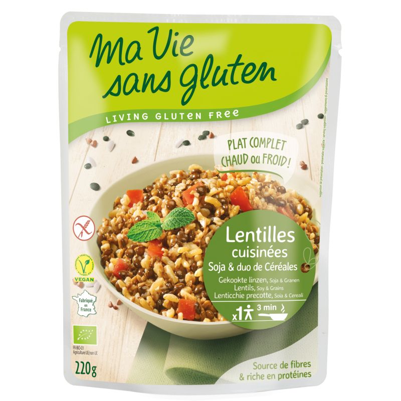 REPAS-LENTILLES CUISINEES CEREALES 220G MA VIE SANS GLUTEN dans votre magasin bio en ligne Etiketbio.eu REPAS-LENTILLES CUISINEES CEREALES 220G MA VIE SANS GLUTEN dans votre magasin bio en ligne Etiketbio.eu