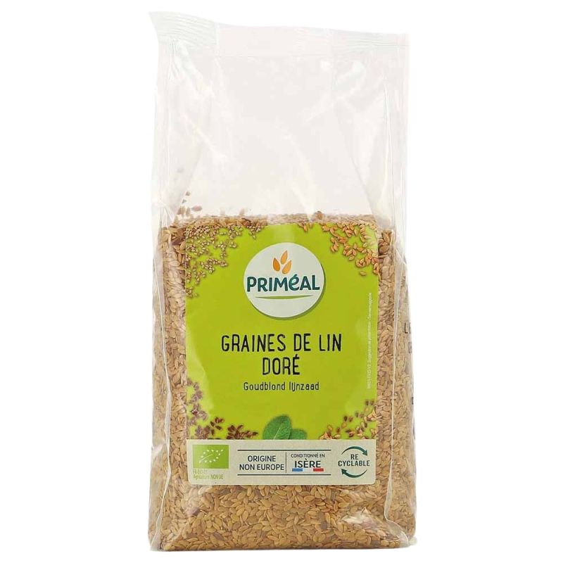 GRAINES DE LIN DORE 500G | PRIMEAL | Acheter sur EtiketBio.eu