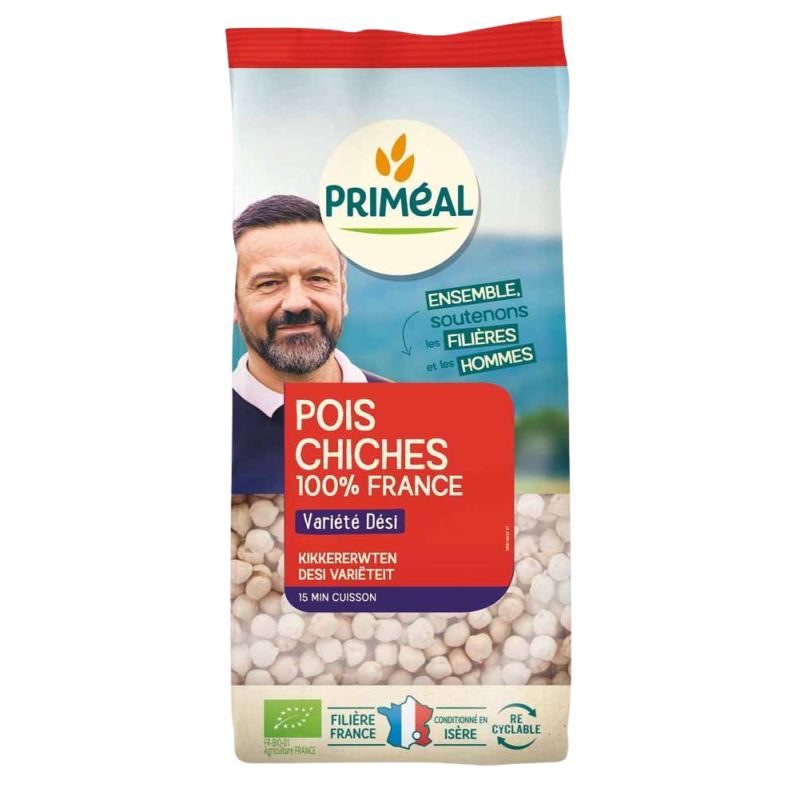 Pois chiche decortiques variete desi france 500g Priméal  dans votre magasin bio en ligne Etiketbio.eu