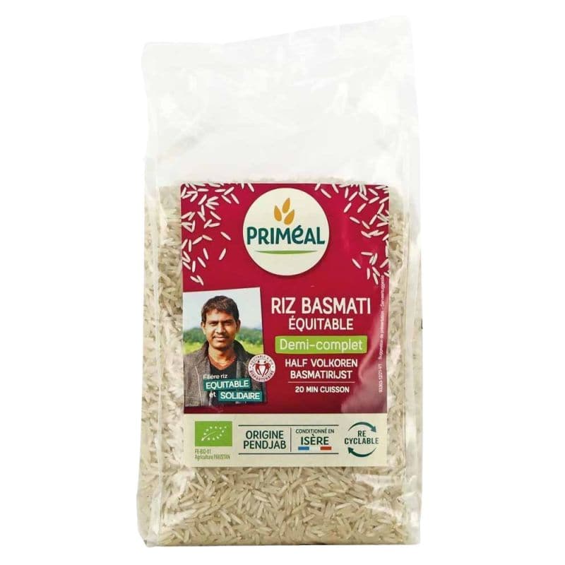 RIZ BASMATI 1/2 COMPLET 1KG Priméal  dans votre magasin bio en ligne Etiketbio.eu