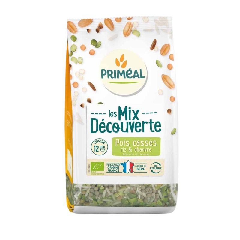 Melange veggie chanvre pois casses et riz 300g Priméal dans votre magasin bio en ligne Etiketbio.eu Melange veggie chanvre pois casses et riz 300g Priméal dans votre magasin bio en ligne Etiketbio.eu