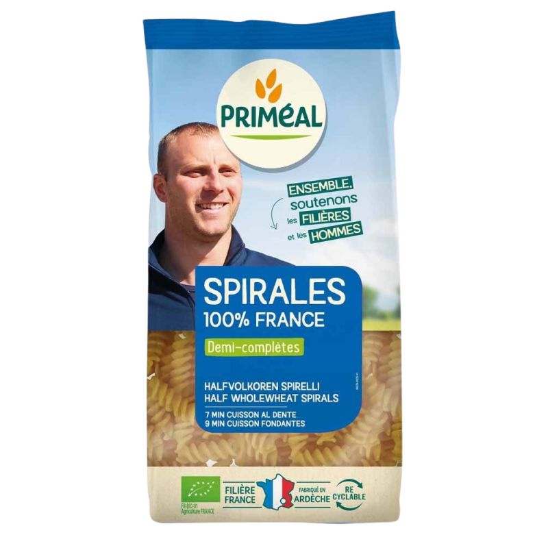 SPIRALES 1/2 COMPLETES 100% FRANCE 500G | PRIMEAL | Acheter sur Eti...