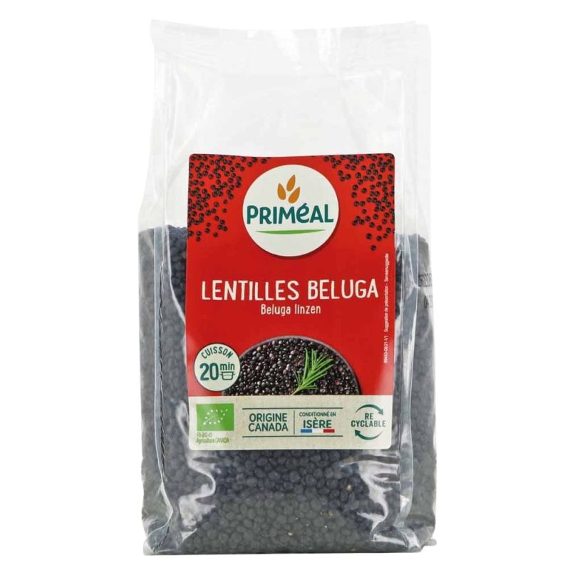 Lentilles beluga 500g Priméal  dans votre magasin bio en ligne Etiketbio.eu