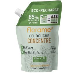 ECORECHARGE GEL DOUCHE THE VERT MENTHE 300ML FLORAME dans votre magasin bio en ligne Etiketbio.eu