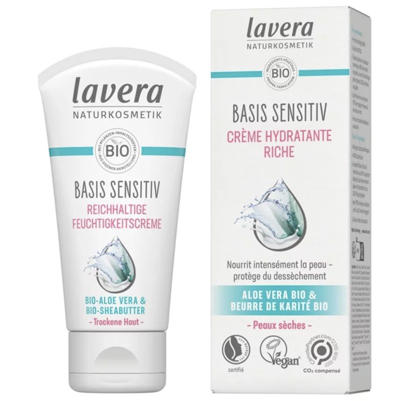 Creme hydratante basis sensitiv riche 50ml Lavera dans votre magasin bio en ligne Etiketbio.eu Creme hydratante basis sensitiv riche 50ml Lavera dans votre magasin bio en ligne Etiketbio.eu