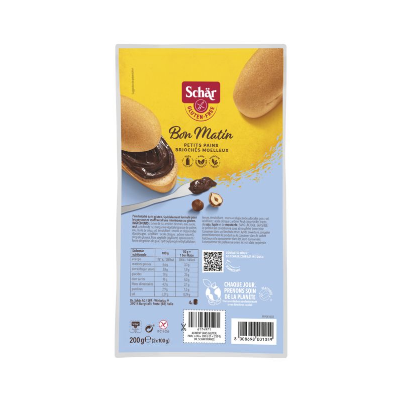 Bon Matin pain brioché Schär 200g Schär  dans votre magasin bio en ligne Etiketbio.eu Bon Matin pain brioché Schär 200g Schär  dans votre magasin bio en ligne Etiketbio.eu