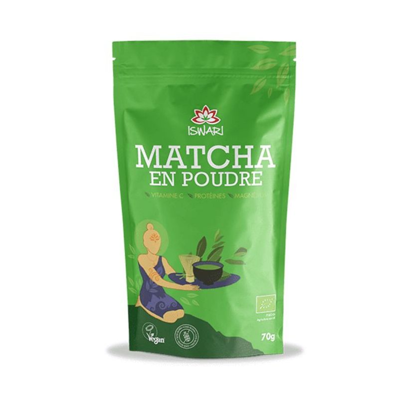 Matcha poudre 70g Iswari dans votre magasin bio en ligne Etiketbio.eu Matcha poudre 70g Iswari dans votre magasin bio en ligne Etiketbio.eu