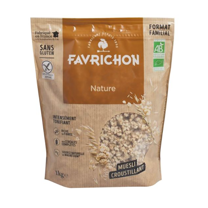 Muesli croustillant intensement nature 1kg Favrichon dans votre magasin bio en ligne Etiketbio.eu Muesli croustillant intensement nature 1kg Favrichon dans votre magasin bio en ligne Etiketbio.eu