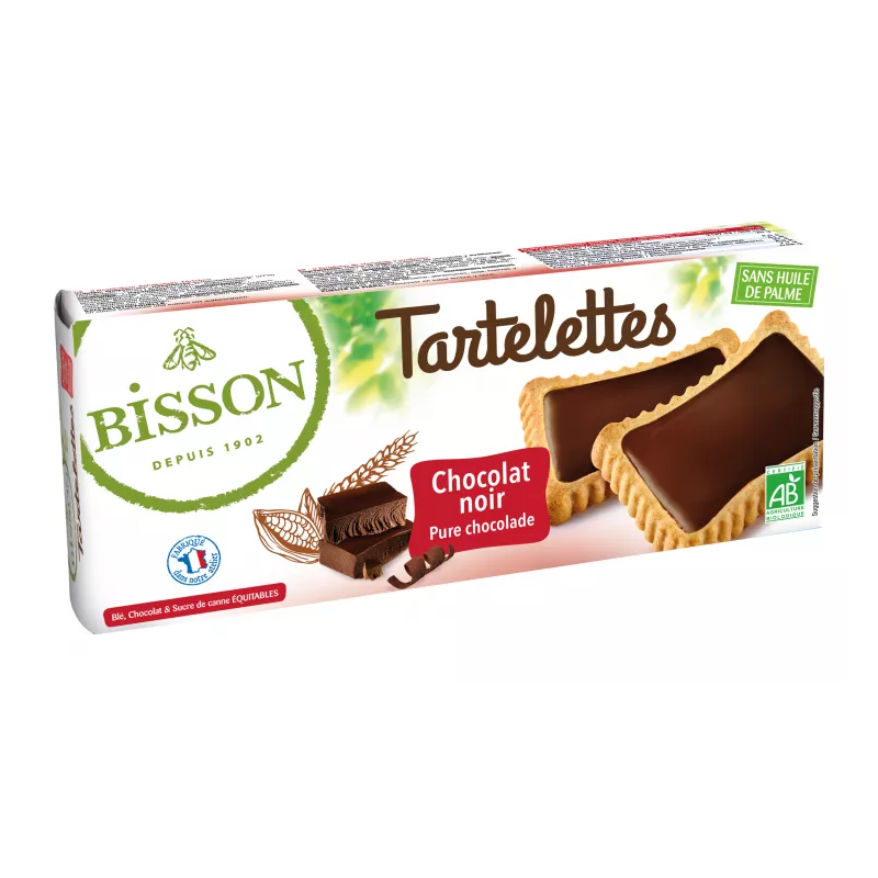 TARTELETTES CHOCOLAT NOIR 150GR | BISSON | Acheter sur EtiketBio.eu