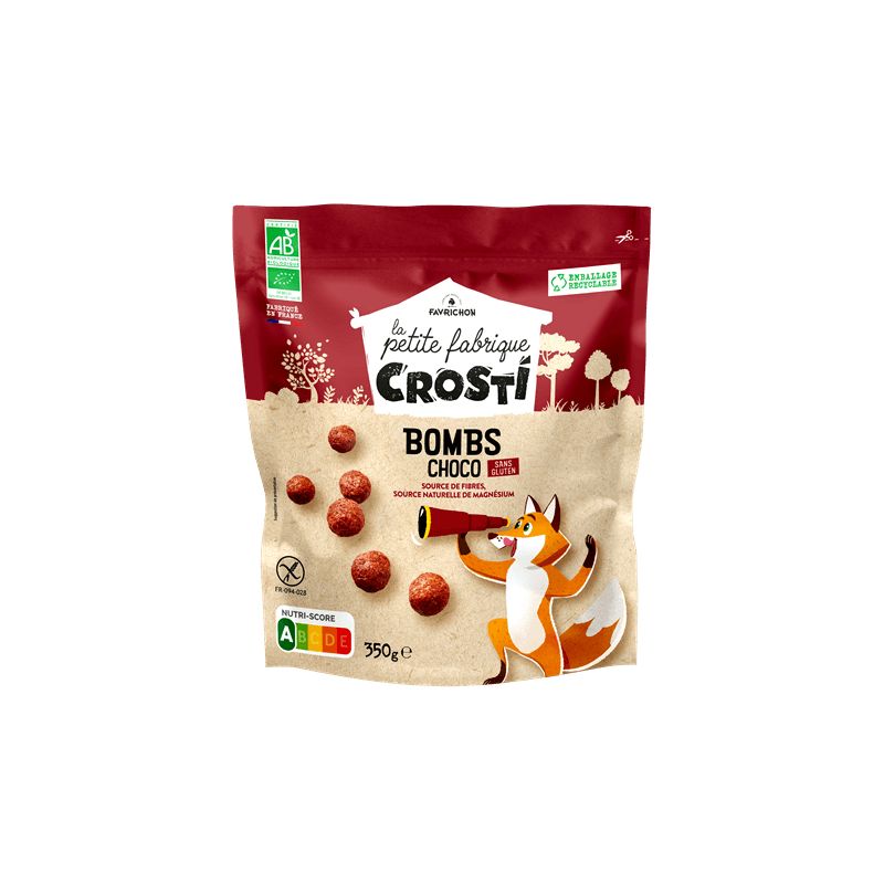 Crosti bombs choco s/gluten 350g Favrichon dans votre magasin bio en ligne Etiketbio.eu Crosti bombs choco s/gluten 350g Favrichon dans votre magasin bio en ligne Etiketbio.eu