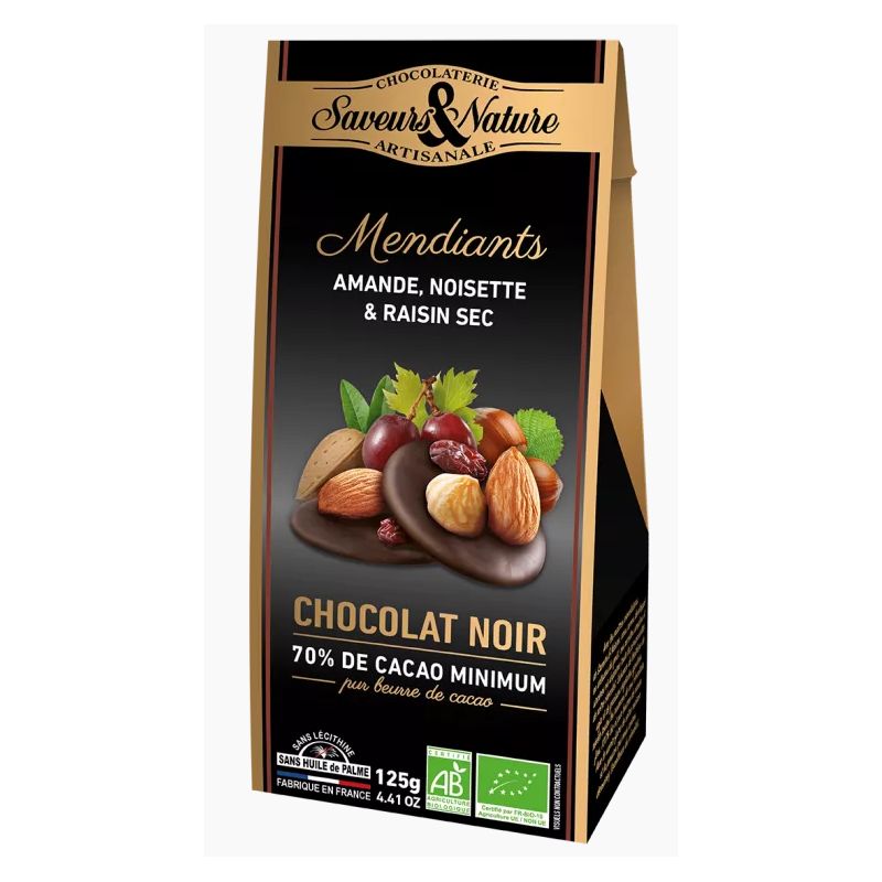 MENDIANTS CHOCOLAT NOIR FRUITS 125G | SAVEURS ET NATURE | Acheter s...