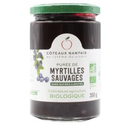 PUREE MYRTILLE SANS SUCRE 350G COTEAUX NANTAIS dans votre magasin bio en ligne Etiketbio.eu