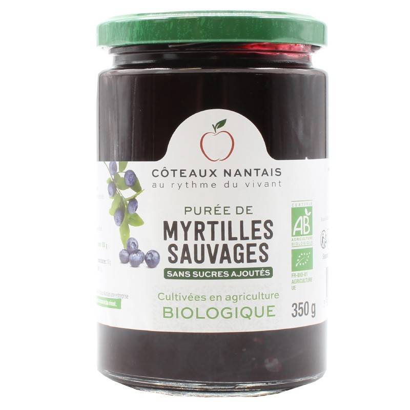 PUREE MYRTILLE SANS SUCRE 350G | COTEAUX NANTAIS | Acheter sur Etik...