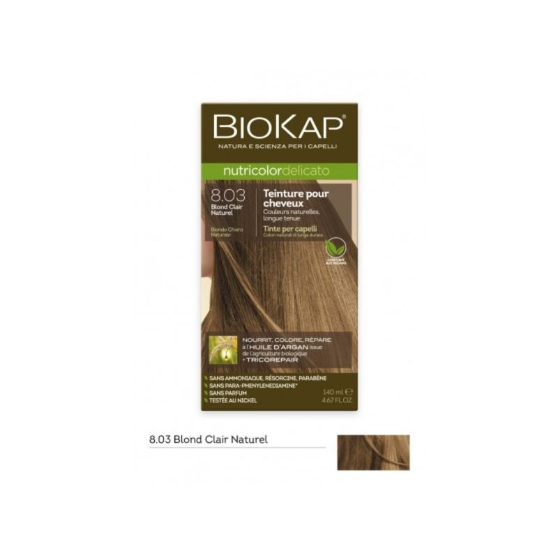 DELICATO 8.03 BLOND CLAIR NATUREL 140ML | BIOKAP | Acheter sur Etik...