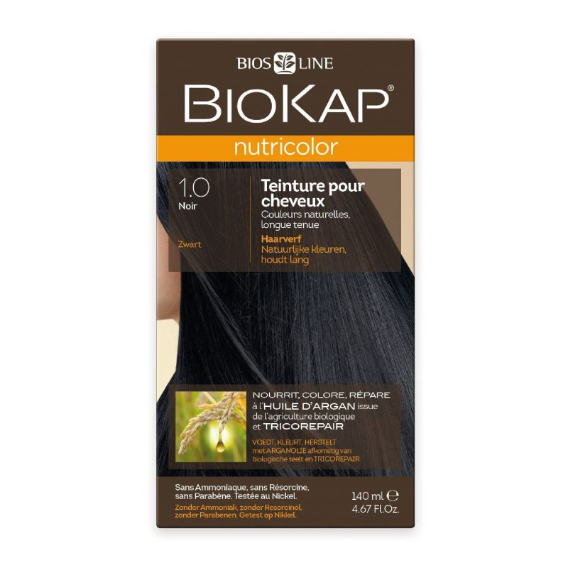 NUTRICOLOR 1.0 NOIR 140ML | BIOKAP | Acheter sur EtiketBio.eu