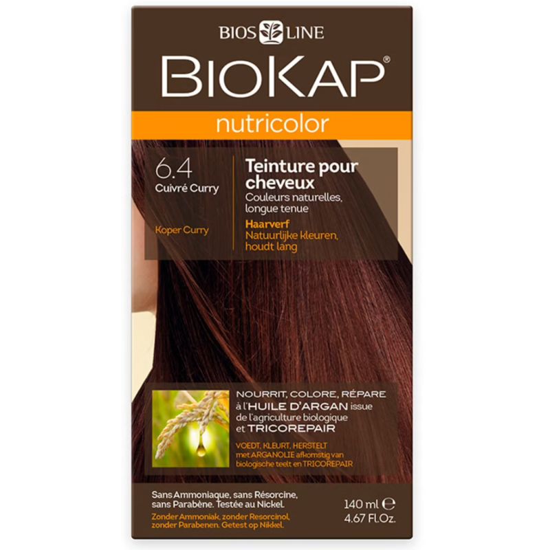Nutricolor 6.4 cuivre curry 140ml Biokap  dans votre magasin bio en ligne Etiketbio.eu