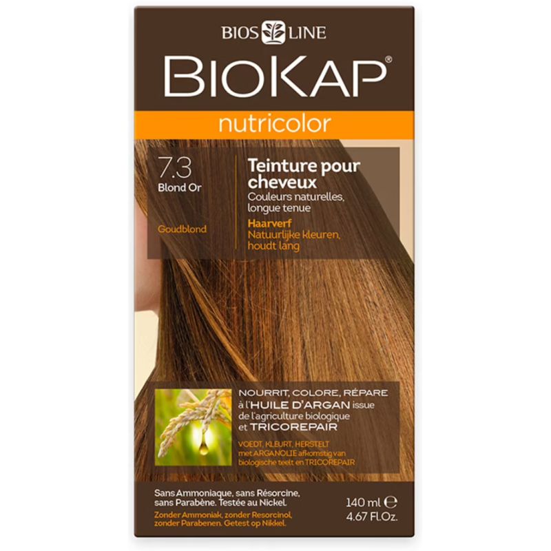 Nutricolor 7.3 blond or 140ml Biokap dans votre magasin bio en ligne Etiketbio.eu Nutricolor 7.3 blond or 140ml Biokap dans votre magasin bio en ligne Etiketbio.eu