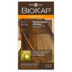 NUTRICOLOR 8.0 BLOND CLAIR 140ML | BIOKAP | Acheter sur EtiketBio.eu