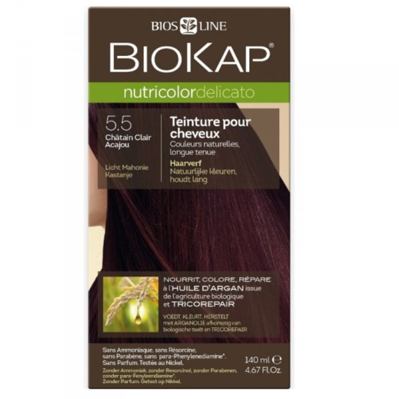 Delicato 5.50 chatain clair acajou 140ml Biokap  dans votre magasin bio en ligne Etiketbio.eu