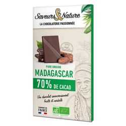 CHOCOLAT NOIR 70% DE CACAO MADAGASCAR 80GR | SAVEURS ET NATURE | Ac...