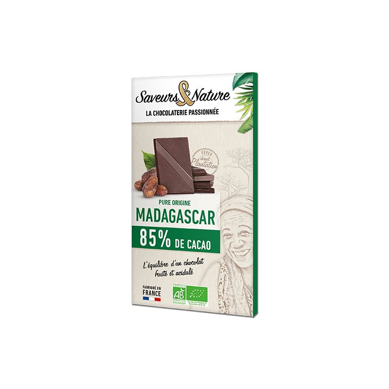 CHOCOLAT NOIR 85% MADAGASCAR 80GR | SAVEURS ET NATURE | Acheter sur...