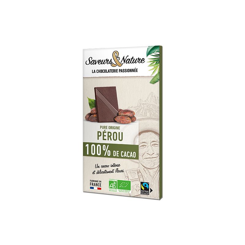 CHOCOLAT NOIR 100% PEROU 80GR | SAVEURS ET NATURE | Acheter sur Eti...