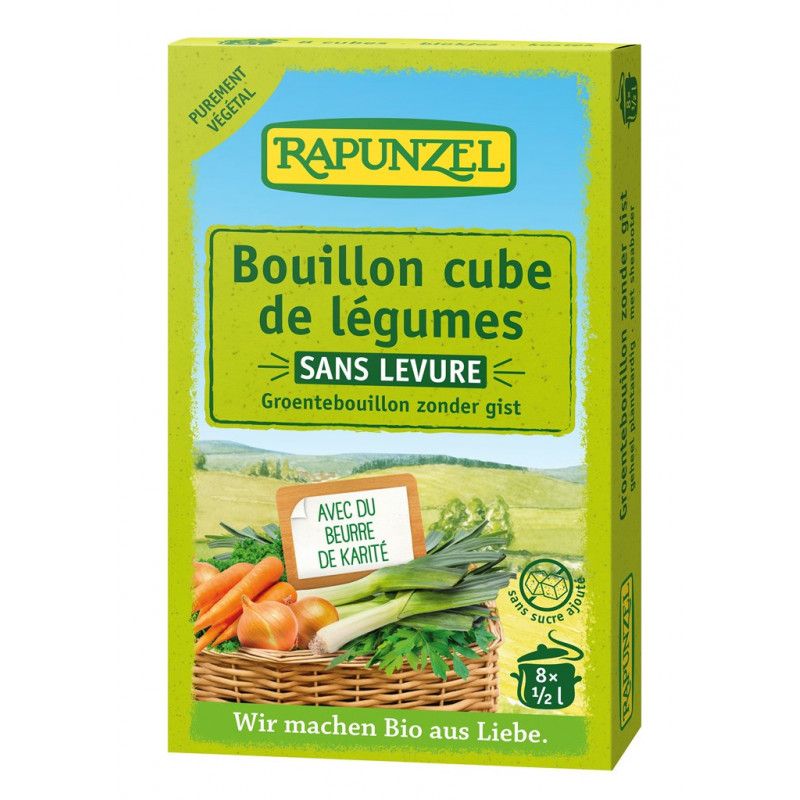 BOUILLON LEGUMES CUBES SANS LEVURE 80G | RAPUNZEL | Acheter sur Eti...