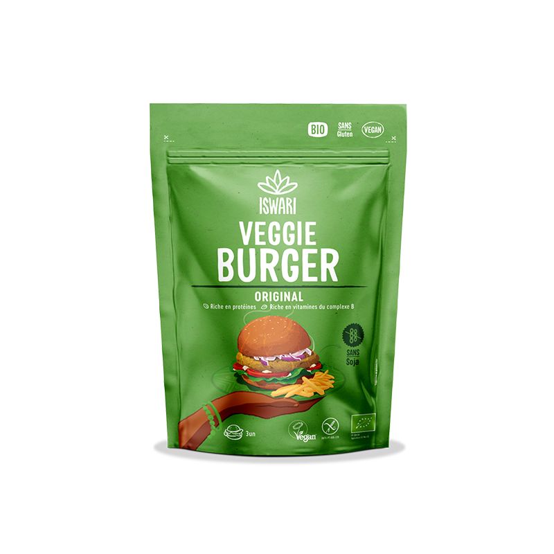 MIX VEGGIE BURGER 250G | ISWARI | Acheter sur EtiketBio.eu