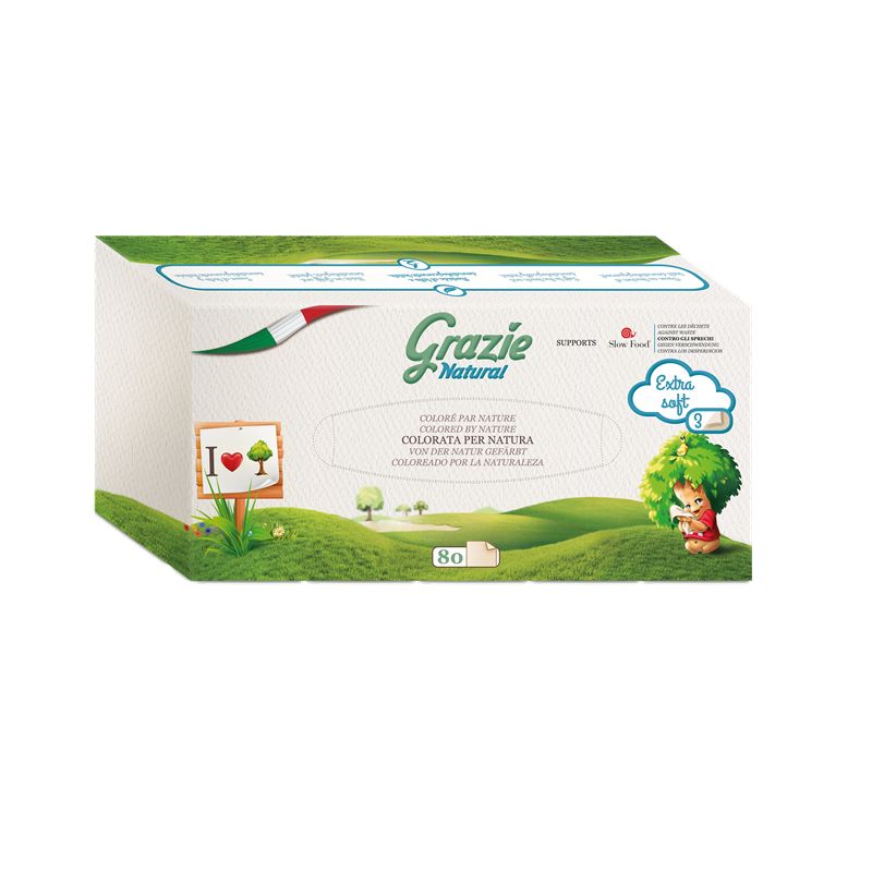 MOUCHOIR BOITE 80 FEUILLES | GRAZIE | Acheter sur EtiketBio.eu