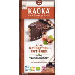 Tablettes noir noisettes 180gr Kaoka dans votre magasin bio en ligne Etiketbio.eu