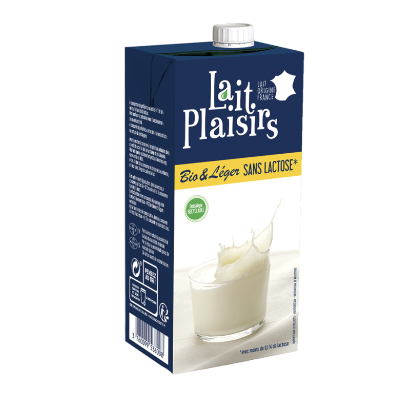 LAIT 1/2 ECREME SANS LACTOSE 1L | LAIT PLAISIR | Acheter sur Etiket...