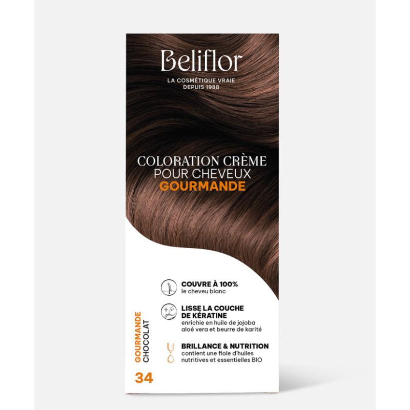 COLORATION CRÈME GOURMANDE N°34 CHOCOLAT | BELIFLOR | Acheter sur E...