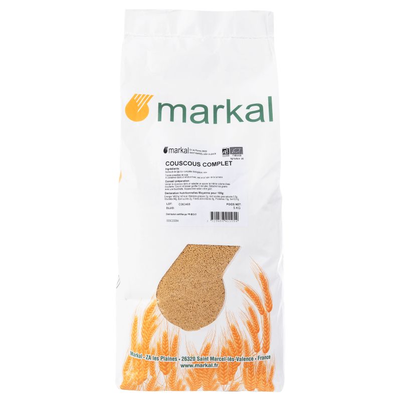 Couscous complet 5 kg Markal dans votre magasin bio en ligne Etiketbio.eu Couscous complet 5 kg Markal dans votre magasin bio en ligne Etiketbio.eu