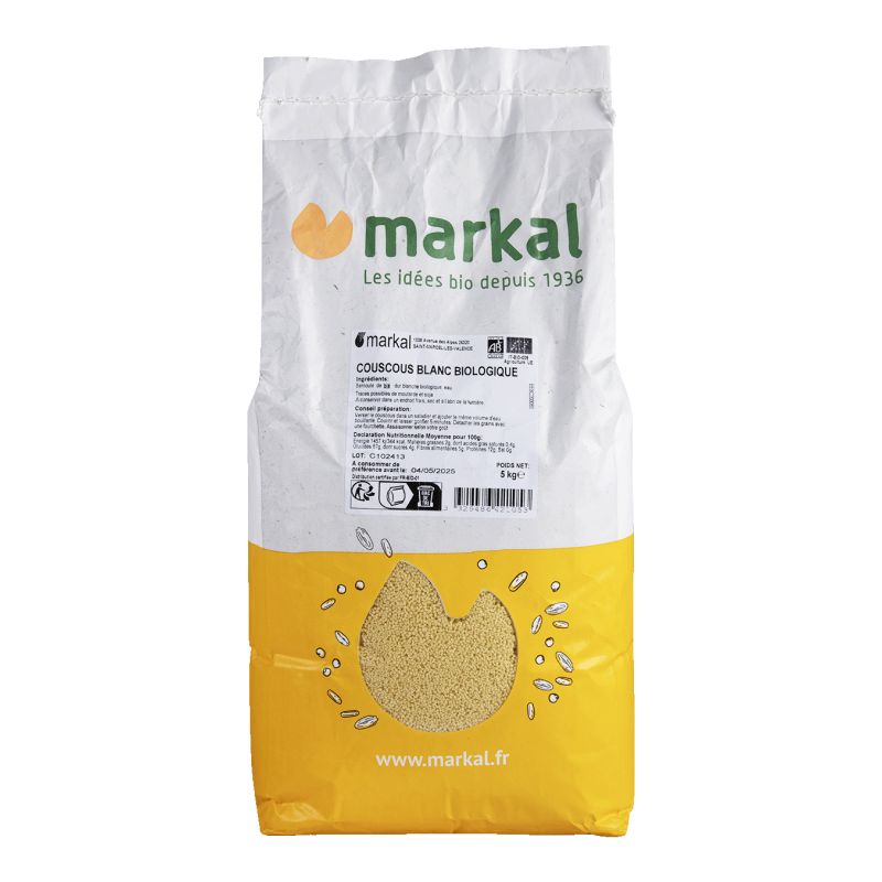 COUSCOUS BLANC 5KG | MARKAL | Acheter sur EtiketBio.eu