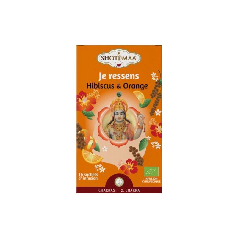 Infusion je ressens(hibiscus orange) x16 Shoti Maa  dans votre magasin bio en ligne Etiketbio.eu