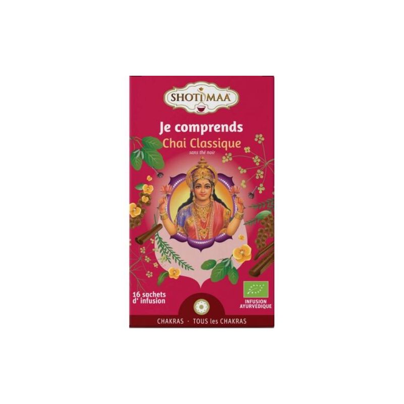 Infusion je comprends (chai classique/the noir) x16 Shoti Maa dans votre magasin bio en ligne Etiketbio.eu Infusion je comprends (chai classique/the noir) x16 Shoti Maa dans votre magasin bio en ligne Etiketbio.eu