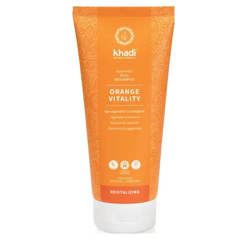 Shampooing ayurvedique orange vitality 200ml Khadi  dans votre magasin bio en ligne Etiketbio.eu
