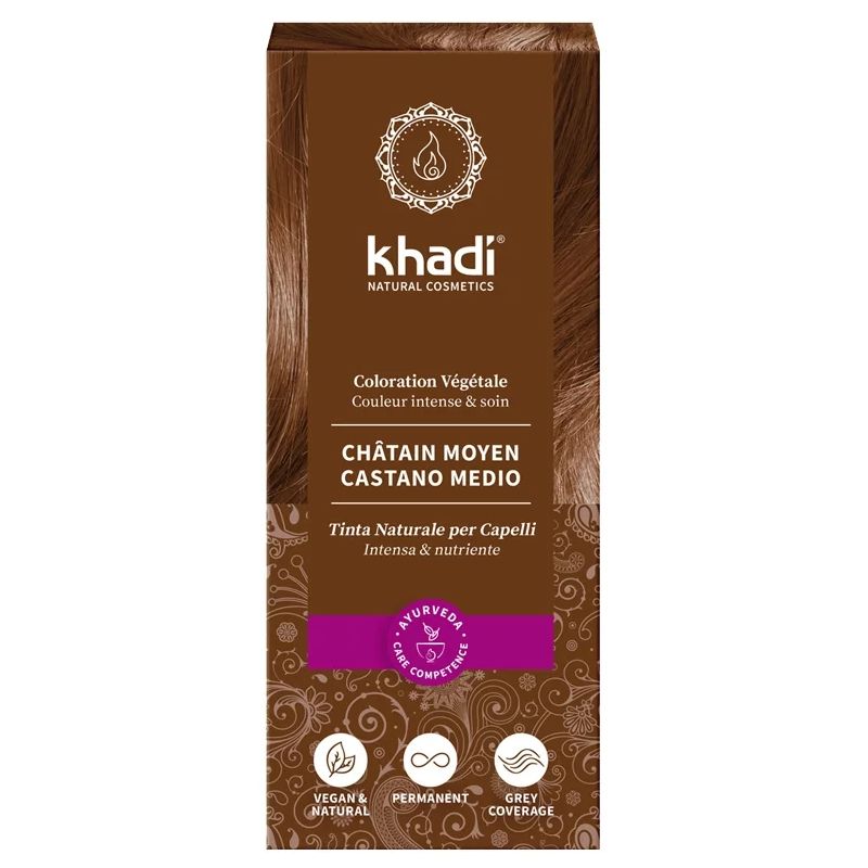 COLORATION VÉGÉTALE CHATAIN MOYEN - 100 G KHADI dans votre magasin bio en ligne Etiketbio.eu COLORATION VÉGÉTALE CHATAIN MOYEN - 100 G KHADI dans votre magasin bio en ligne Etiketbio.eu
