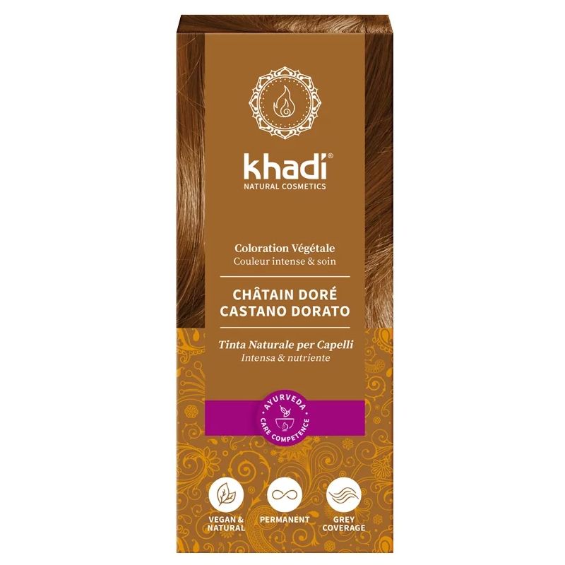 COLORATION VÉGÉTALE CHATAIN DORÉ - 100 G | KHADI | Acheter sur Etik...