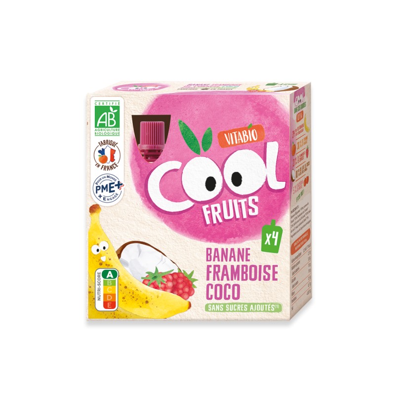 COOL FRUITS ET COCO BANANE FRAMBOISE 12X85GR | VITABIO | Acheter su...