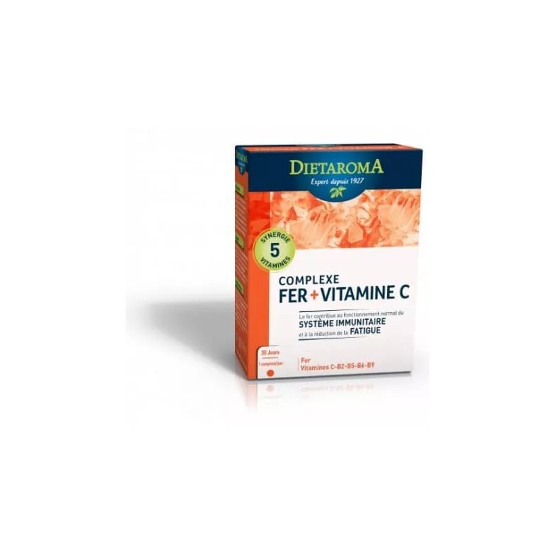 Complexe fer + vitamine c 30comps Dietaroma  dans votre magasin bio en ligne Etiketbio.eu