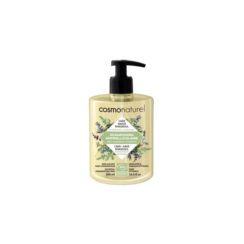 Shampooing anti-pelliculaire cade sauge rhassoul 500ml COSMONATUREL dans votre magasin bio en ligne Etiketbio.eu Shampooing anti-pelliculaire cade sauge rhassoul 500ml COSMONATUREL dans votre magasin bio en ligne Etiketbio.eu