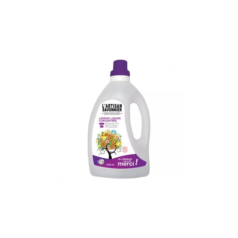 Lessive liquide concentrée 1,5l L'artisant savonnier dans votre magasin bio en ligne Etiketbio.eu Lessive liquide concentrée 1,5l L'artisant savonnier dans votre magasin bio en ligne Etiketbio.eu