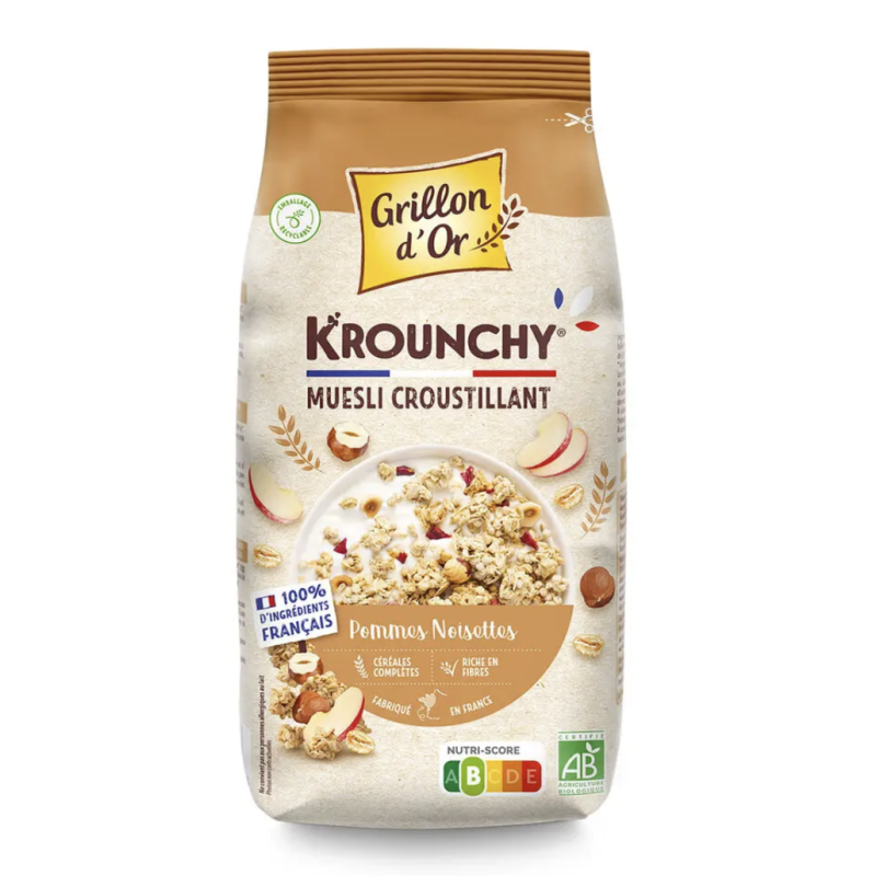 Krounchy pomme noisette 450gr Grillon d'Or dans votre magasin bio en ligne Etiketbio.eu Krounchy pomme noisette 450gr Grillon d'Or dans votre magasin bio en ligne Etiketbio.eu
