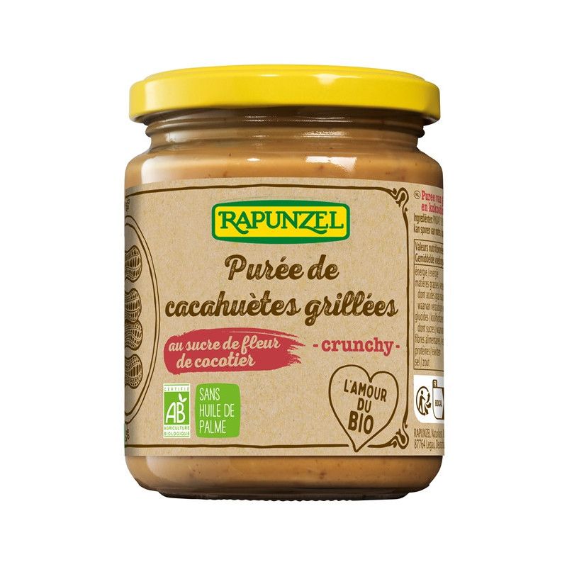 Puree de cacahuetes grillees sucre de coco 250gr Rapunzel dans votre magasin bio en ligne Etiketbio.eu Puree de cacahuetes grillees sucre de coco 250gr Rapunzel dans votre magasin bio en ligne Etiketbio.eu