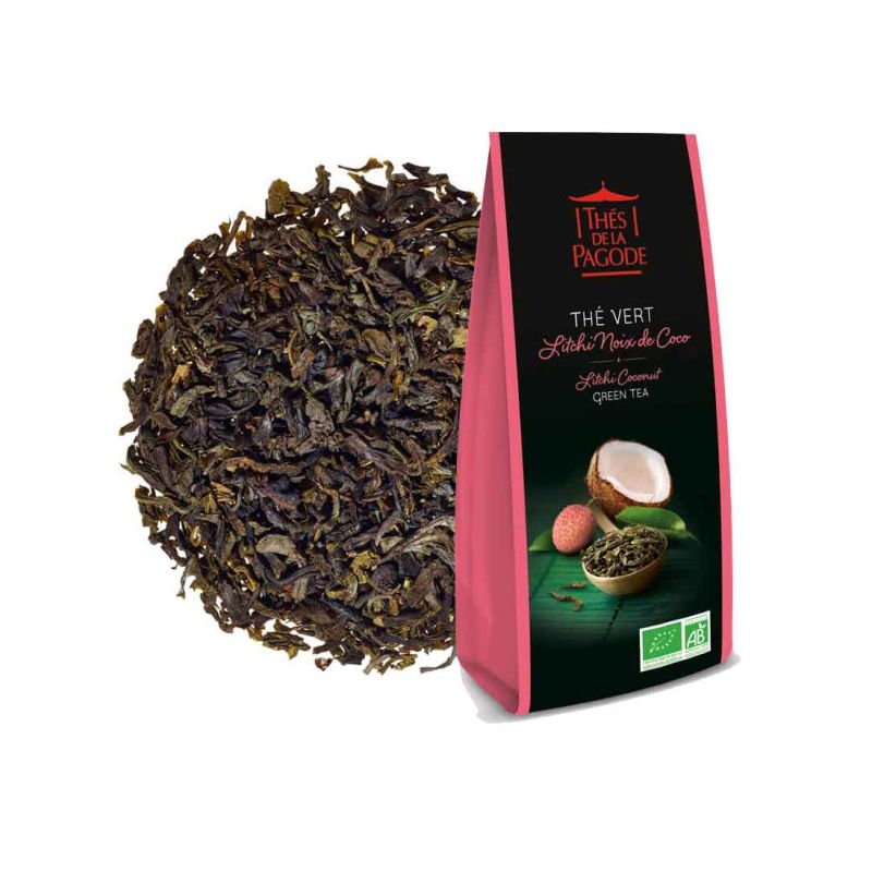 THE VERT LITCHI NOIX DE COCO 100G Les Thés de la Pagode  dans votre magasin bio en ligne Etiketbio.eu