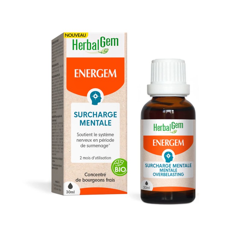 Energem surcharge mentale bio 30 ml Herbalgem  dans votre magasin bio en ligne Etiketbio.eu